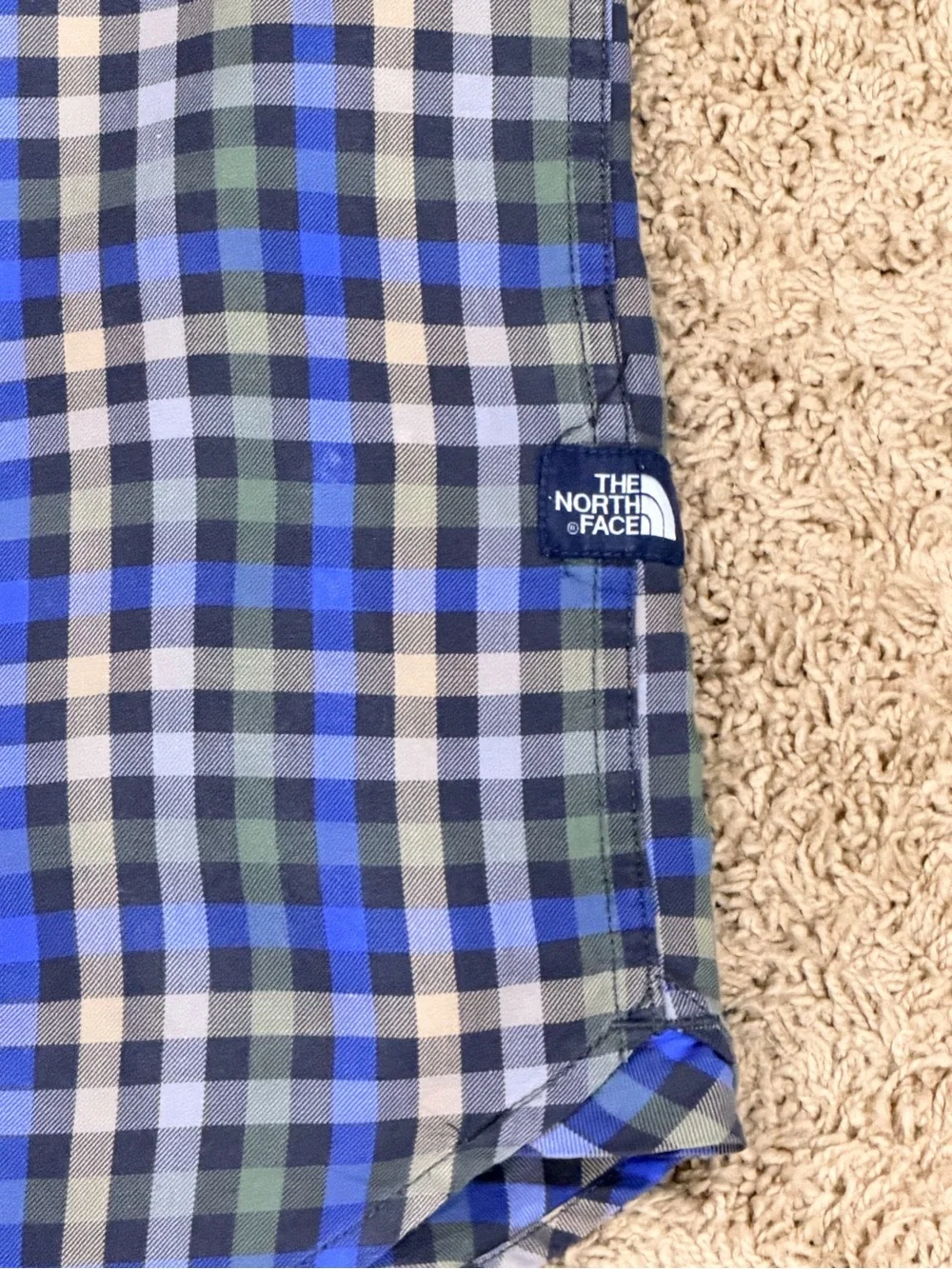 North Face Shirt Mens Small Plaid Long Sleeve Button Up Cotton Outdoors